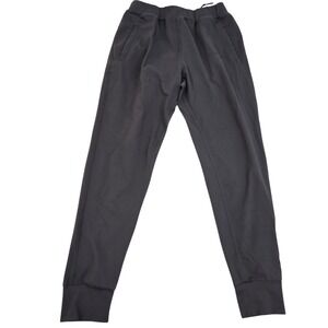 ALPHALETE‎ L Joggers Black Nylon Spandex Athletic Gym Workout Pants Small Flaw
